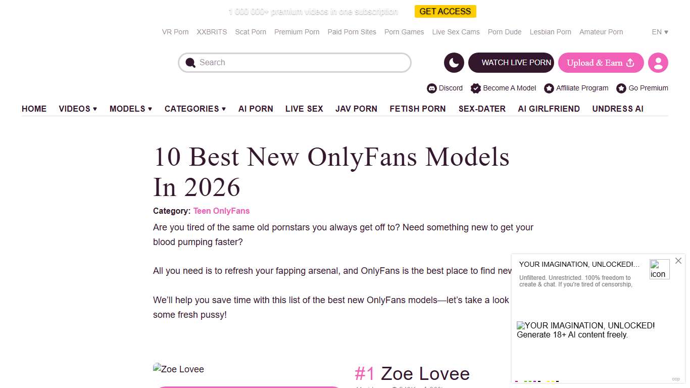 10 Best New OnlyFans Models In 2026 | PimpBunny