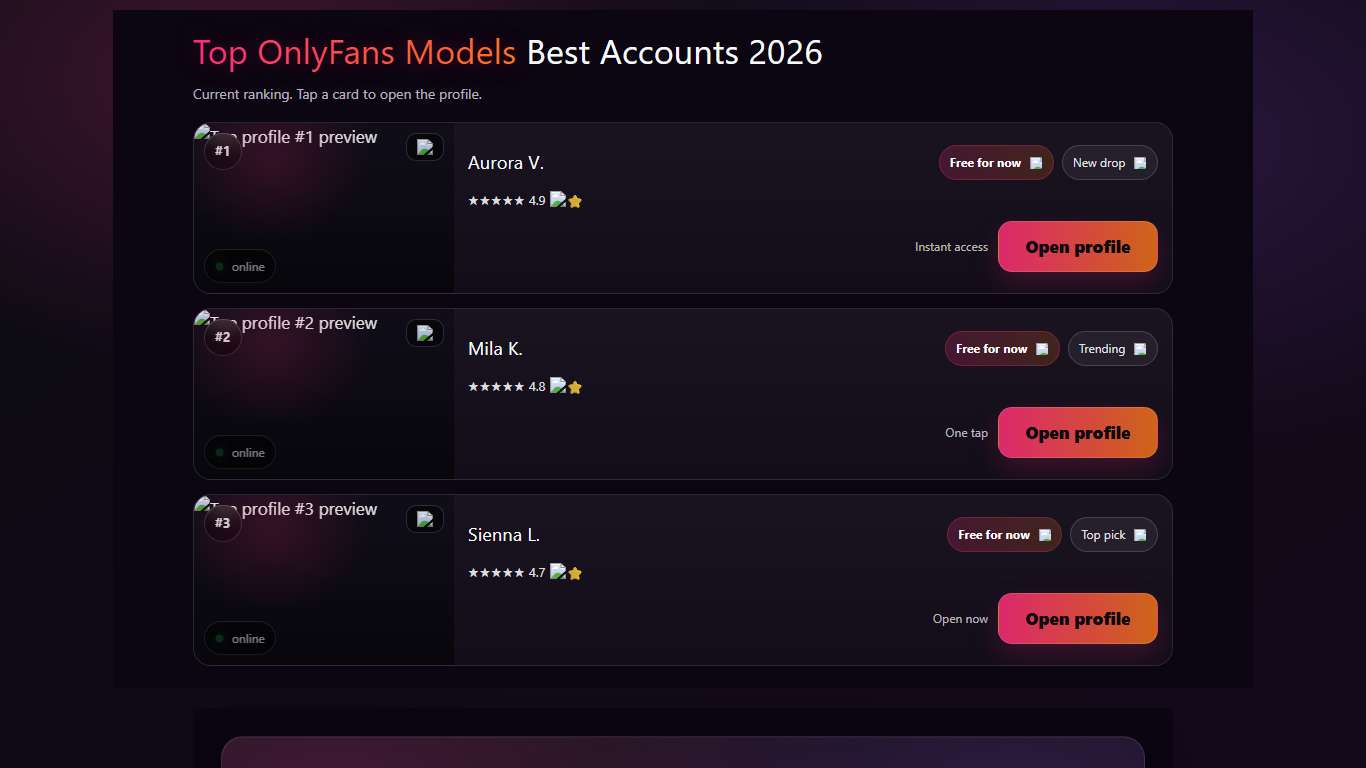 Top Onlyfans Models : Best Account 2026